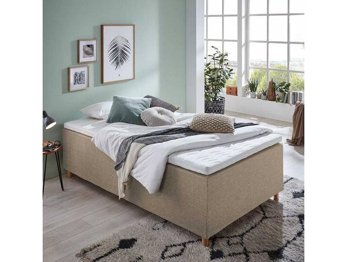 Boxspringbett H3 in Cremefarben 61 cm Einstiegshöhe von Pharao24.de