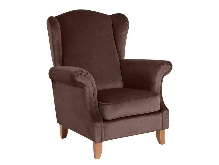 Brauner Wohnzimmer Sessel mit Federkern 49 cm Sitzhöhe von Pharao24.de