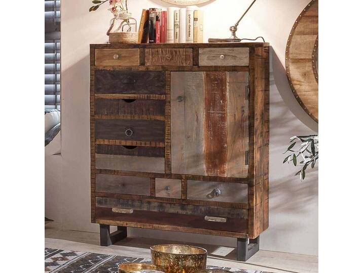 Brotschrank in Braun Mangobaum Recyclingholz von Pharao24.de