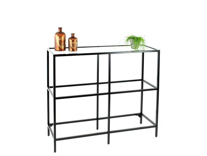 Bücher Regal mit Glasböden im Industry und Loft Stil 100 cm breit von Pharao24.de
