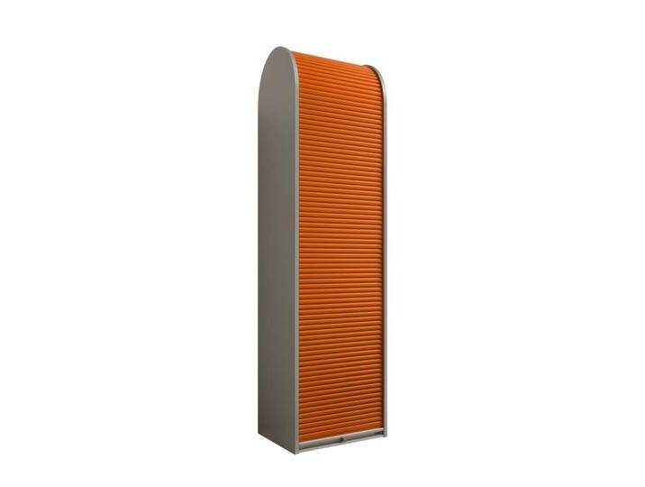Büroschrank mit Rollo Orange Silberr von Pharao24.de