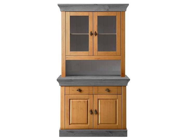Buffet Vitrine aus Kiefer teilmassiv Landhausstil von Pharao24.de