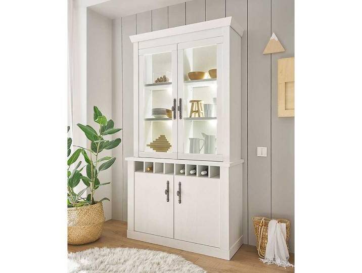 Buffetschrank Küchenbuffetschrank in Holzoptik Pinie weiß 207 cm hoch von Pharao24.de
