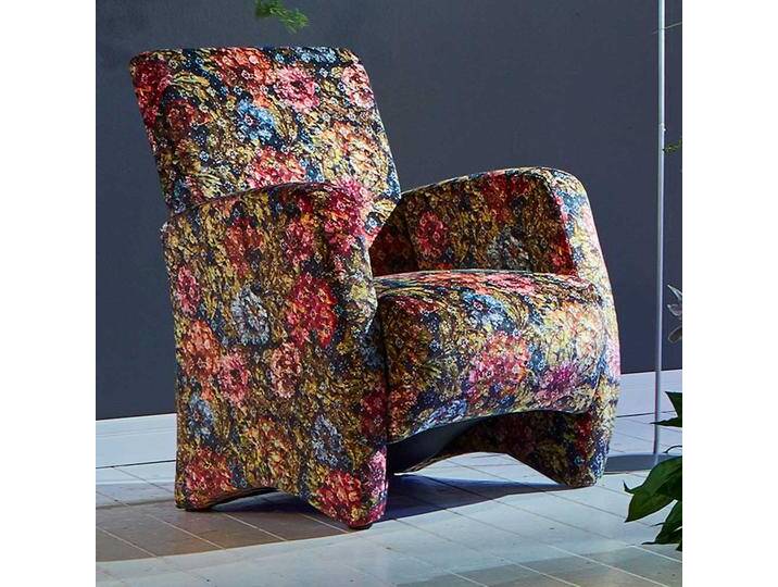Bunter Wohnzimmer Sessel mit Blumen Motiv 70 cm breit von Pharao24.de