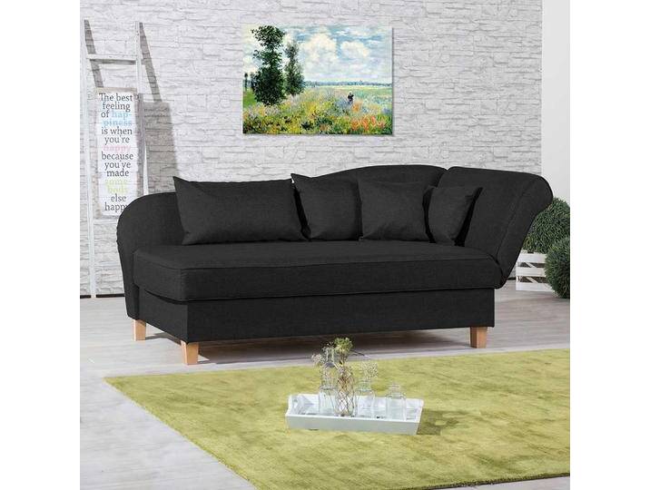 Chaiselounge in Schwarz Flachgewebe von Pharao24.de