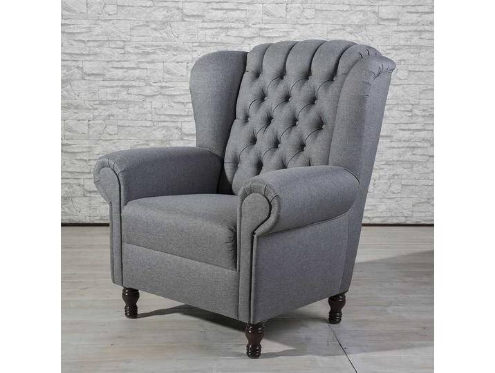 Chesterfield Einzelsessel aus Flachgewebe Federkern Polsterung Chesterfield Einzelsessel aus Flachgewebe Federkern Polsterung von Pharao24.de