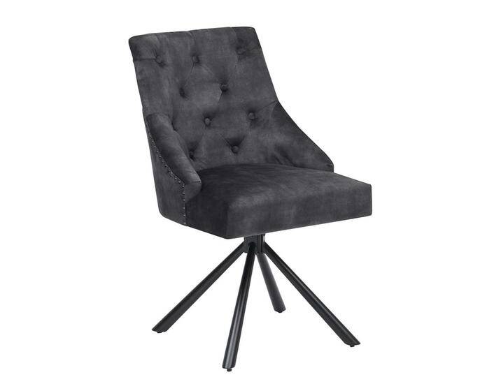 Chesterfield Stuhl Esstisch aus Samt und Metall drehbar von Pharao24.de