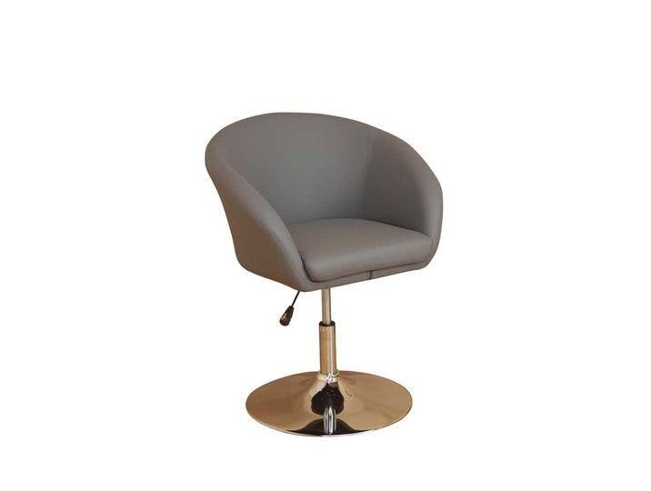 Cocktail Drehstuhl, Grau, 60x60x82 cm, Kunstleder & Stahl, Höhenverstellbar, Modern Cocktail Drehstuhl, Grau, 60x60x82 cm, Kunstleder & Stahl, Höhenverstellbar, Modern von Pharao24.de