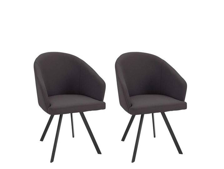 Cocktail Stühle in Dunkelgrau und Schwarz Gestell aus Metall (2er Set) von Pharao24.de