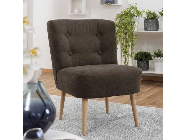 Cocktailsessel in Dunkelbraun Flachgewebe von Pharao24.de