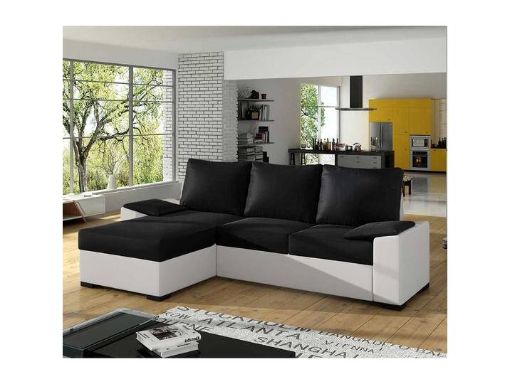 Couch Ecksofa in Schwarz und Weiß von Pharao24.de