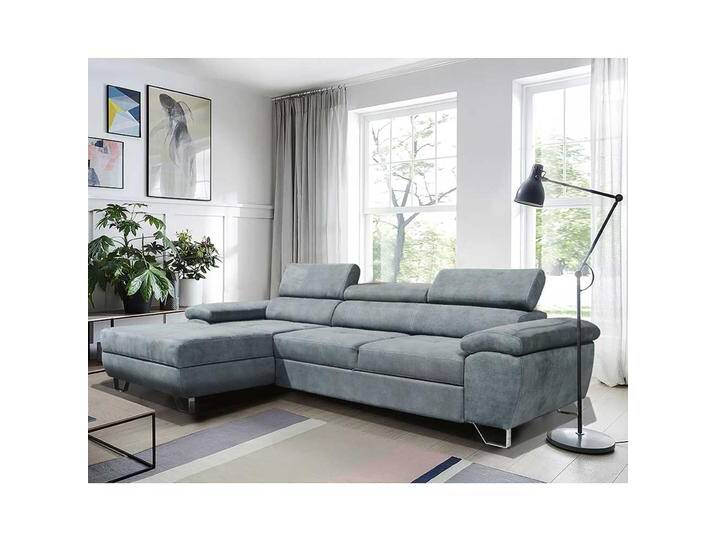 Couch Funktionsecke grau in modernem Design 281 cm breit Couch Funktionsecke grau in modernem Design 281 cm breit von Pharao24.de