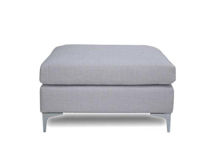 Couch Hocker in Blaugrau Webstoff und Metall von Pharao24.de
