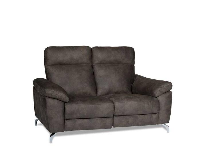 Couch mit Relaxfunktion Grau Microfaser von Pharao24.de