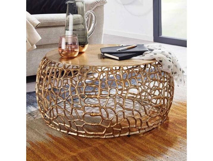 Couchtisch Metall Gold aus Aluminium modernem Design von Pharao24.de