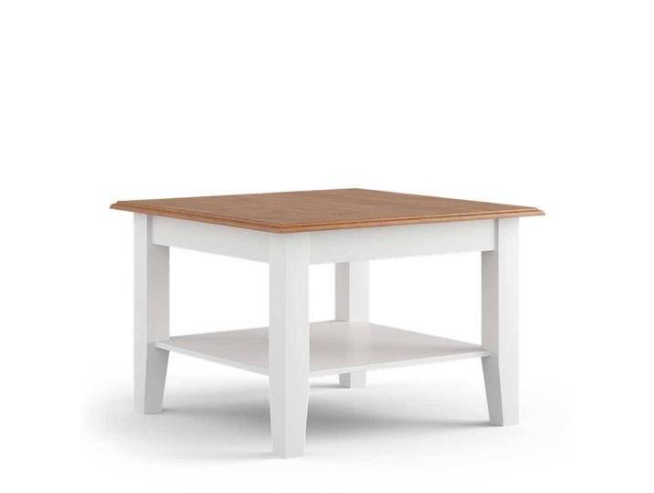 Couchtisch Sofatisch in Weiß mit Massivholzplatte von Pharao24.de