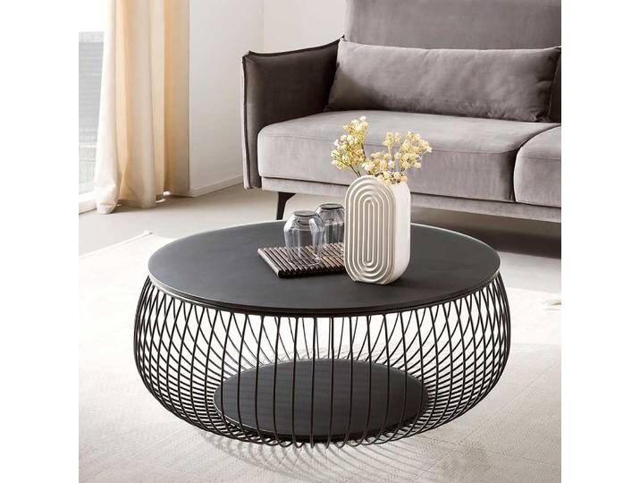 Couchtisch aus Metall Glasplatte von Pharao24.de