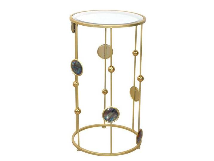 Design Beistelltisch in Goldfarben Spiegelglas und Metall von Pharao24.de