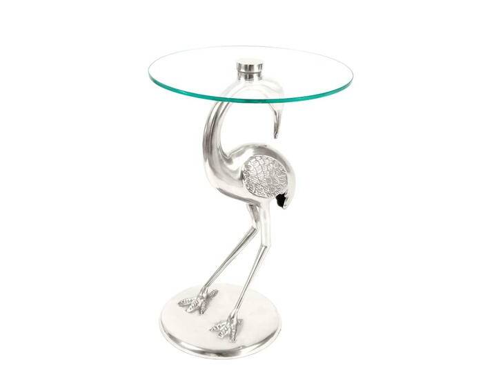 Design Beistelltisch mit runder Klarglasplatte Säulengestell in Vogelform Design Beistelltisch mit runder Klarglasplatte Säulengestell in Vogelform von Pharao24.de