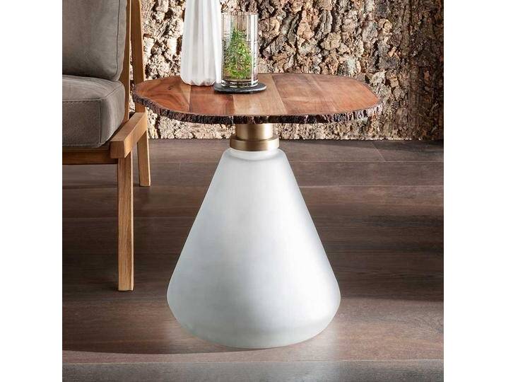Design Beistelltisch modern aus Akazie Massivholz Glas von Pharao24.de