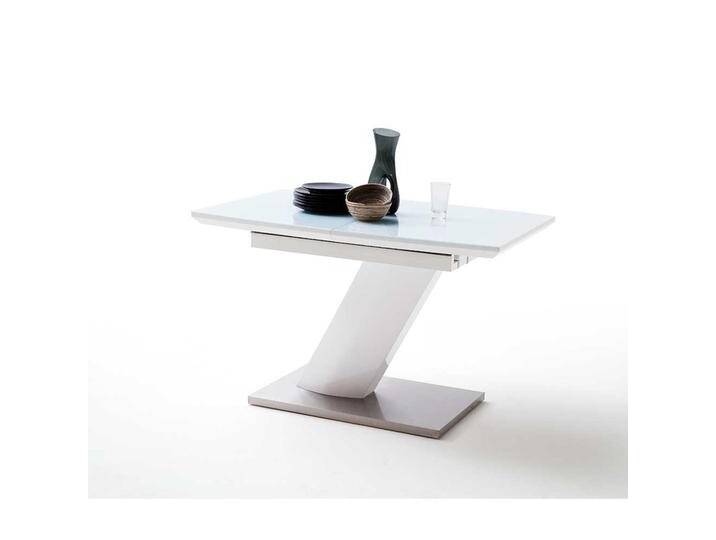 Design Esstisch mit Säulengestell Weiß Hochglanz von Pharao24.de