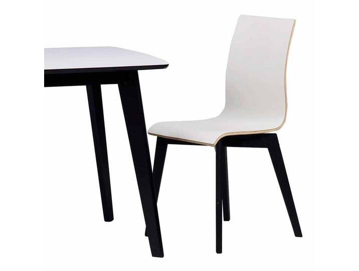 Design Esszimmerstuhl in Schwarz Weiß Holzbeine (2er Set) von Pharao24.de