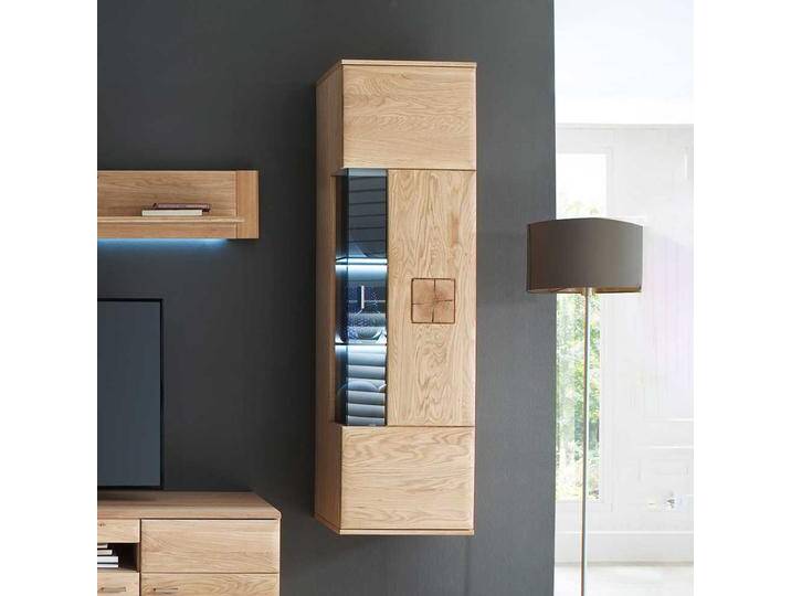 Design Hängevitrine aus Eiche Bianco 45 cm breit von Pharao24.de