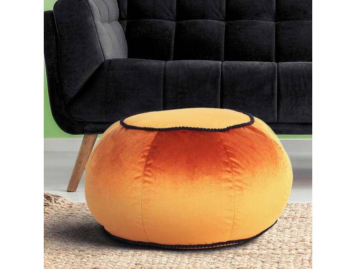Design Pouf in Bronzefarben Samt 65 cm breit von Pharao24.de
