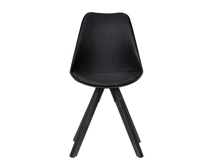 Design Schalenstühle in Schwarz Massivholzgestell (2er Set) von Pharao24.de