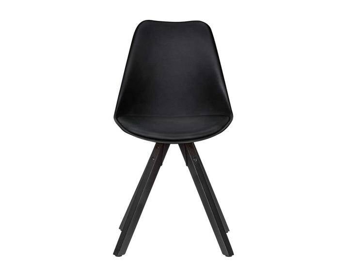 Design Schalenstühle in Schwarz Massivholzgestell (2er Set) von Pharao24.de