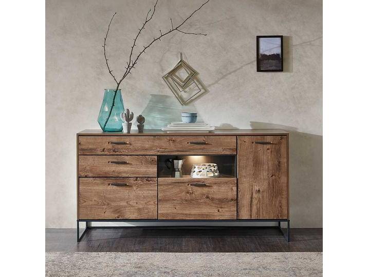 Design Sideboard in Eiche dunkel Optik 175 cm breit von Pharao24.de