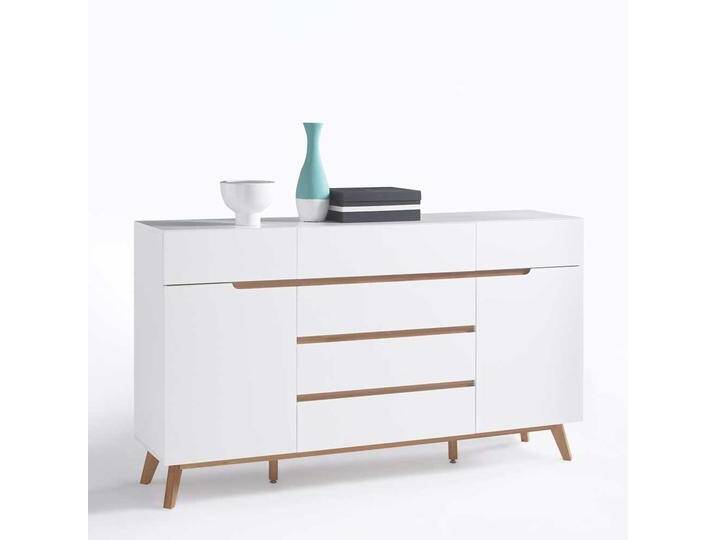 Design Sideboard in Weiß Asteiche Massivholz von Pharao24.de