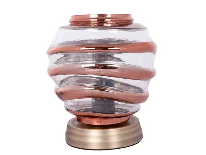 Design Tischleuchte in Kupferfarben Glas Design Tischleuchte in Kupferfarben Glas von Pharao24.de