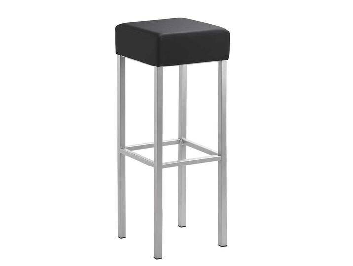 Designbarhocker, Anthrazit & Silber, 34x34 cm, Microfaser & Stahl, Modern Designbarhocker, Anthrazit & Silber, 34x34 cm, Microfaser & Stahl, Modern von Pharao24.de