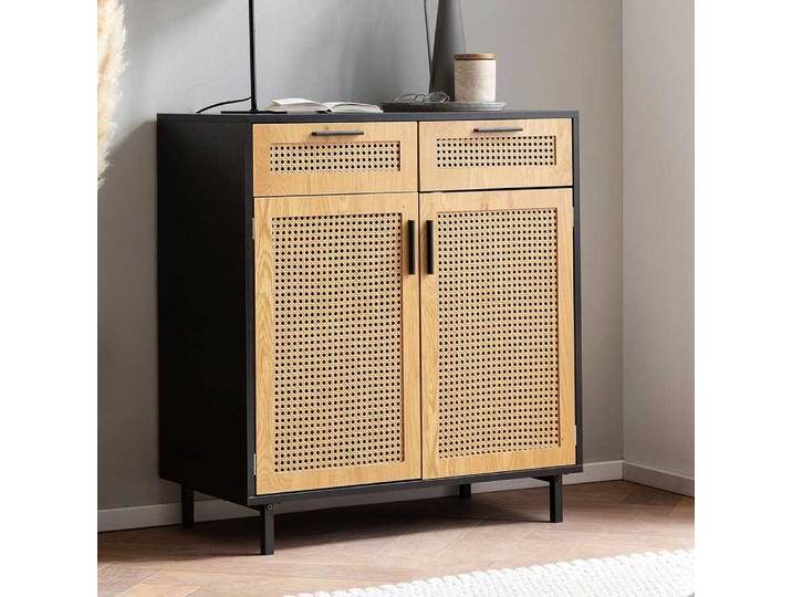 Dielen Kommode im Skandi Design mit zwei Schubladen Dielen Kommode im Skandi Design mit zwei Schubladen von Pharao24.de