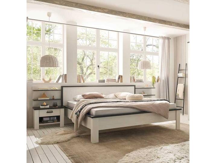 Doppel Bett 180 cm im Landhausstil Nachtkonsolen (dreiteilig) von Pharao24.de