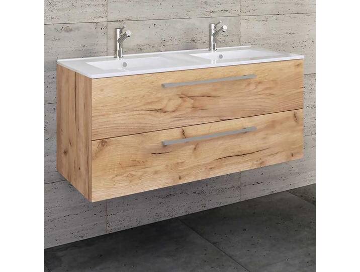 Doppel Waschbeckenunterschrank mit zwei Schubladen 112 cm breit von Pharao24.de