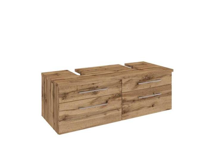 Doppel Waschtisch in Wildeichefarben 120 cm breit von Pharao24.de