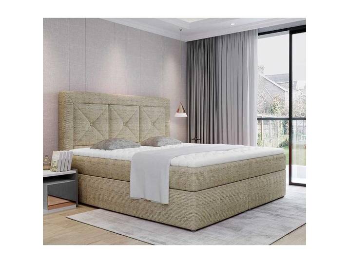 Doppelbett Boxbett aus Strukturstoff mit Bezug von Pharao24.de