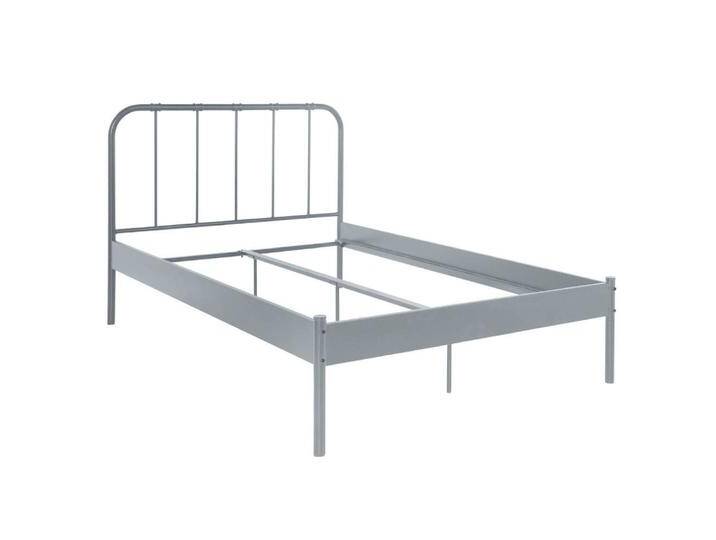 Doppelbett Metallbett in Grau mit Mittelsteg von Pharao24.de