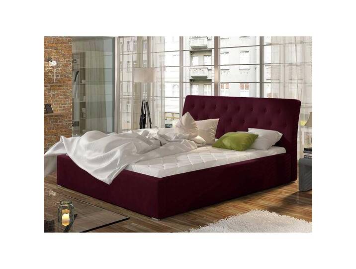 Doppelbett Polsterbett aus Samt in Bordeaux Doppelbett Polsterbett aus Samt in Bordeaux von Pharao24.de
