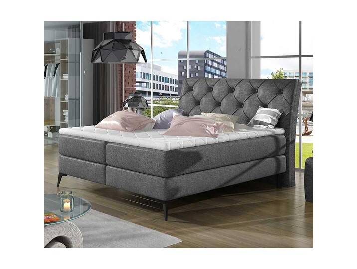 Doppelbett Polsterbett in Grau mit Bezug Doppelbett Polsterbett in Grau mit Bezug von Pharao24.de