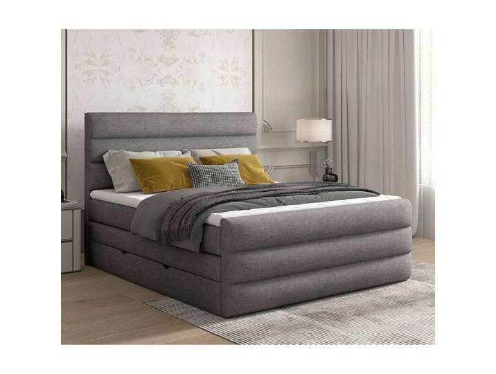 Doppelbett Polsterbett mit Bezug aus Webstoff Doppelbett Polsterbett mit Bezug aus Webstoff von Pharao24.de