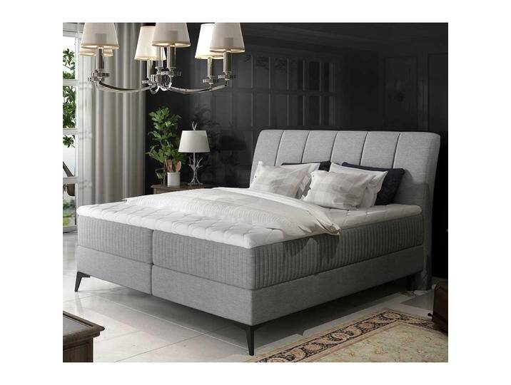 Doppelbett Stoffbett in Grau aus Webstoff Doppelbett Stoffbett in Grau aus Webstoff von Pharao24.de