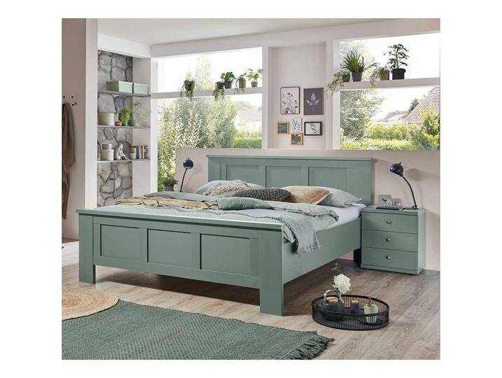 Doppelbett Überlänge in Graugrün modernen Landhausstil Doppelbett Überlänge in Graugrün modernen Landhausstil von Pharao24.de
