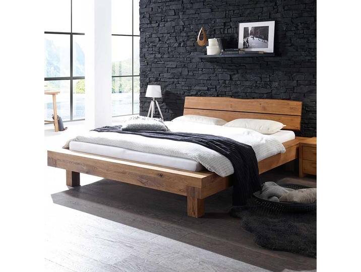 Doppelbett aus Wildeiche Massivholz Landhausstil von Pharao24.de