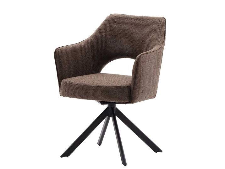 Drehbare Armlehnenstühle, Hellbraun, 64x61x85 cm, Webstoff & Metall, 2er Set, Modern von Pharao24.de