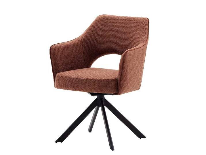 Esszimmerstuhl, Rostfarben, 64x61x85 cm, Webstoff & Metall, Drehbar mit Armlehnen, Modern von Pharao24.de