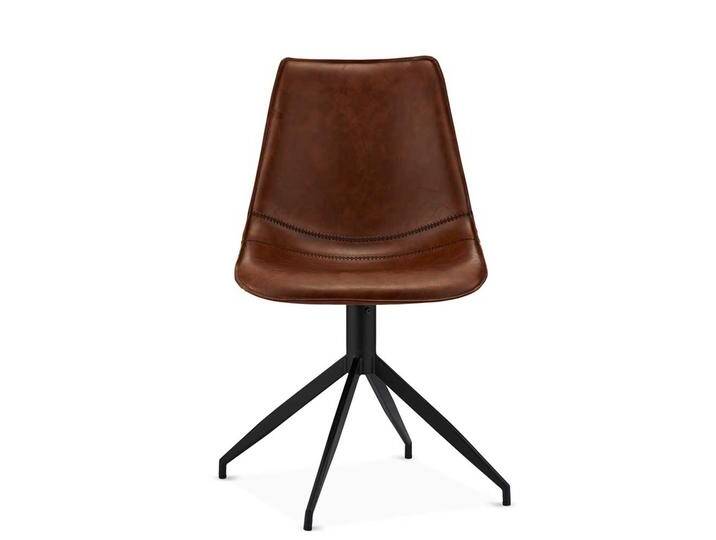 Drehbare Küchenstühle in Braun Kunstleder modern (2er Set) von Pharao24.de