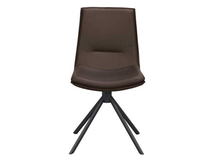 Drehbare Polsterstühle in Braun Echtleder modern (2er Set) von Pharao24.de